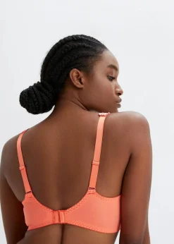 bonprix Große Cups D-H|Nachhaltigere Materialien|Bügel-BH mit zarter Spitze (2er Pack) lachsorange+hellviolett