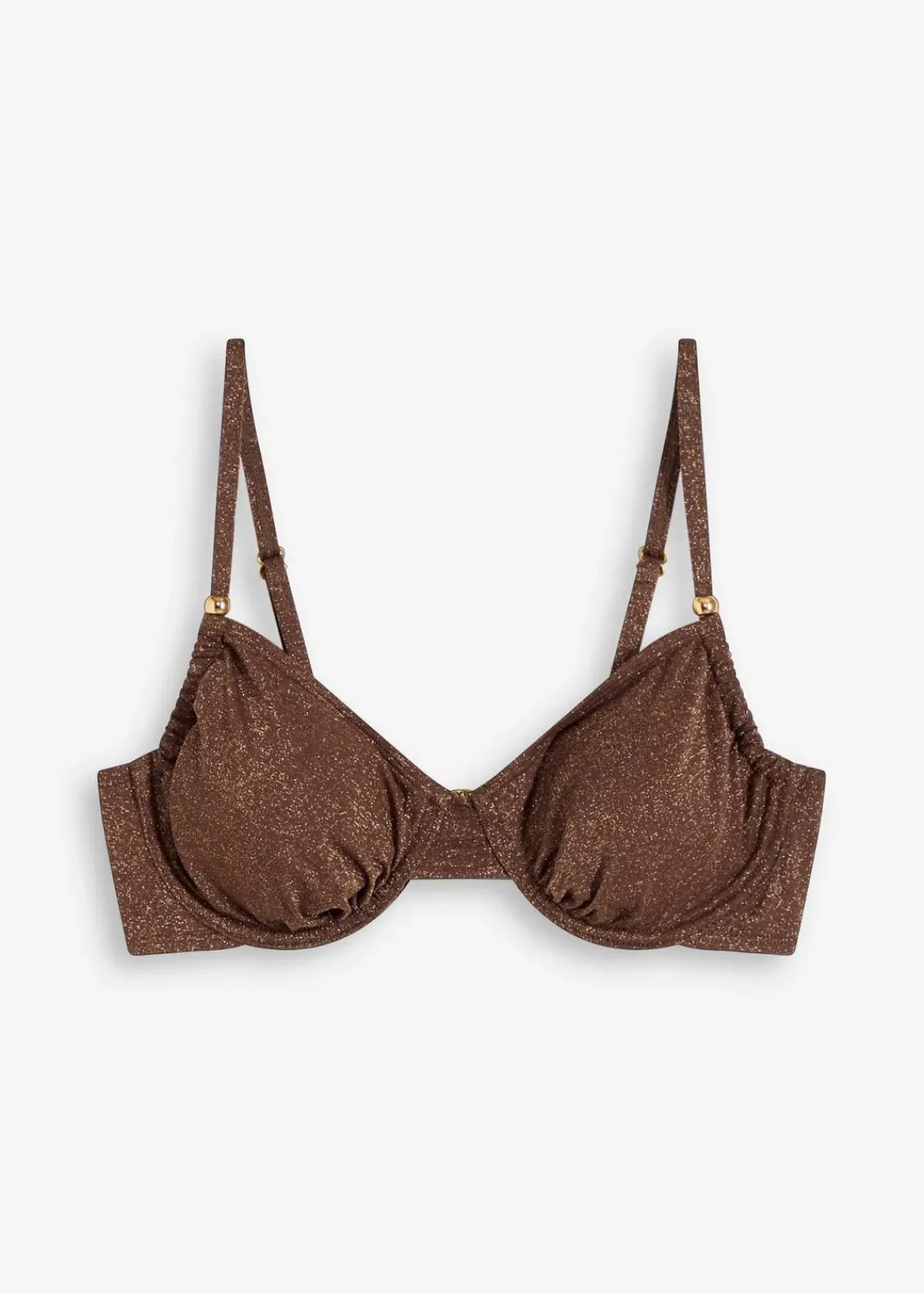 bonprix Mix & Match|Bikinis|Bügel-Bikinioberteil aus glitzerndem Material braun