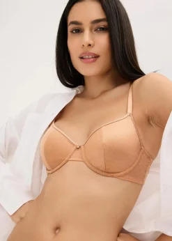bonprix Bhs|Dessous|BH mit Bügel aus schimmerndem Material goldbeige