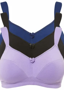 BH ohne Bügel mit Baumwolle (3er Pack)|bonprix New