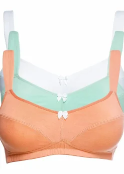 BH ohne Bügel mit Baumwolle (3er Pack)|bonprix