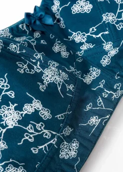 bonprix Große Cups D-H|Nachhaltigere Materialien|BH ohne Bügel mit weicher Bio-Baumwolle (2er Pack) blaupetrol + weiß geblümt