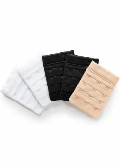 bonprix Still- & Umstandswäsche|Bhs|BH-Verlängerung (5er Pack) 3-Haken-Verschluss 1x softbeige + 2x schwarz + 2x weiß