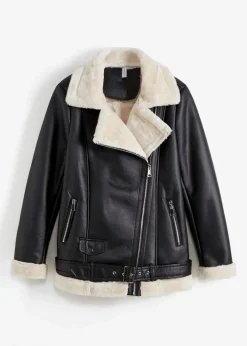 Biker-Jacke aus Lammfellimitat|bonprix Clearance