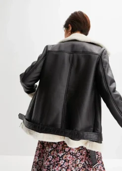 Biker-Jacke aus Lammfellimitat|bonprix Clearance