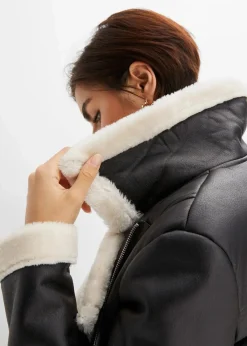 Biker-Jacke aus Lammfellimitat|bonprix Clearance