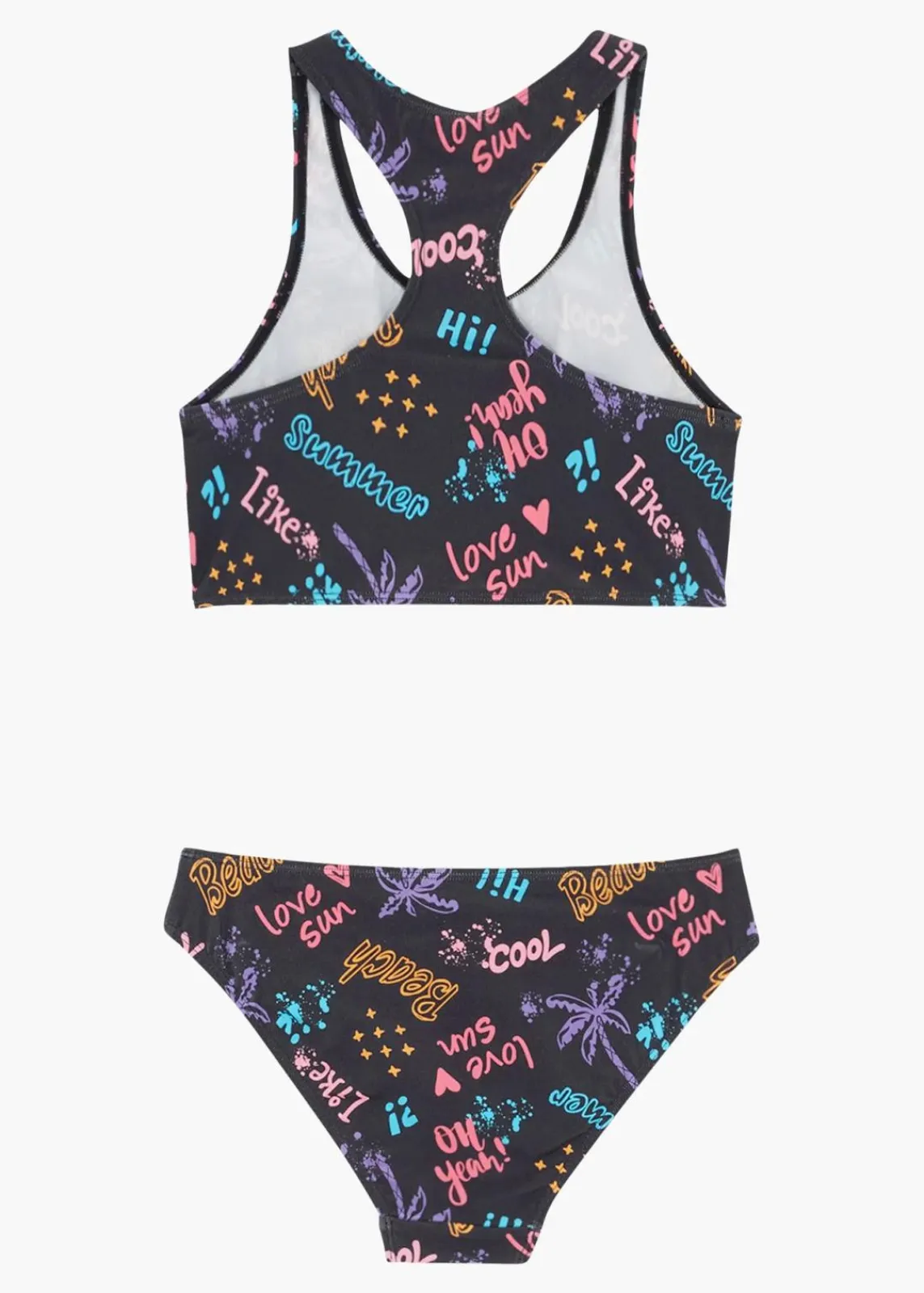 bonprix Jungen|Mädchen|Bikini (2-tlg.Set) schwarz bedruckt