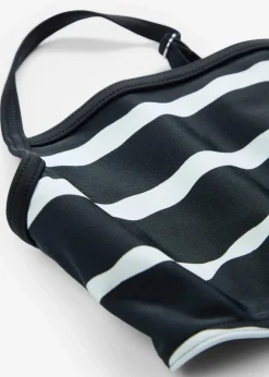 bonprix Jungen|Mädchen|Bikini (2-tlg.Set) schwarz/weiß geringelt