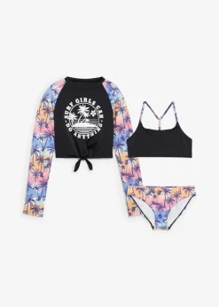 Bikini und cropped Badeshirt (3-tlg. Set)|bonprix New