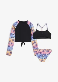 Bikini und cropped Badeshirt (3-tlg. Set)|bonprix New