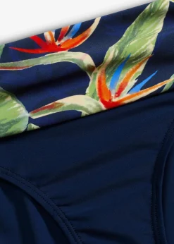bonprix Nachhaltigere Materialien|Mix & Match|Bikinihose mit normalem Beinausschnitt dunkelblau floral