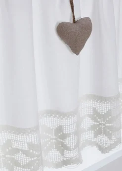 bonprix Scheibengardinen|Bio Baumwoll Scheibengardine mit Herzen weiß/sand