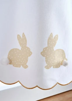 bonprix Scheibengardinen|Bio Baumwoll Scheibengardine mit Hasen Motiv weiß/sand