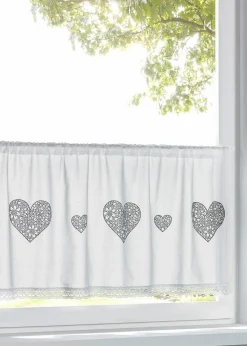 Bio Baumwoll Scheibengardine mit Herz Druck|bonprix New