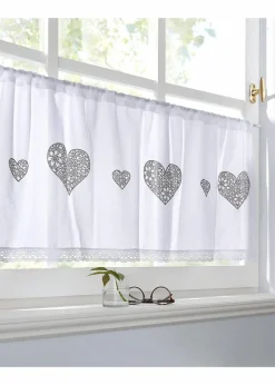 Bio Baumwoll Scheibengardine mit Herz Druck|bonprix New