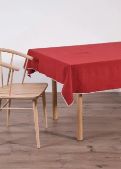 bonprix Geschirr & Servieren|Tischdecken|Bio Baumwoll Tischdecke dunkelrot/weiß