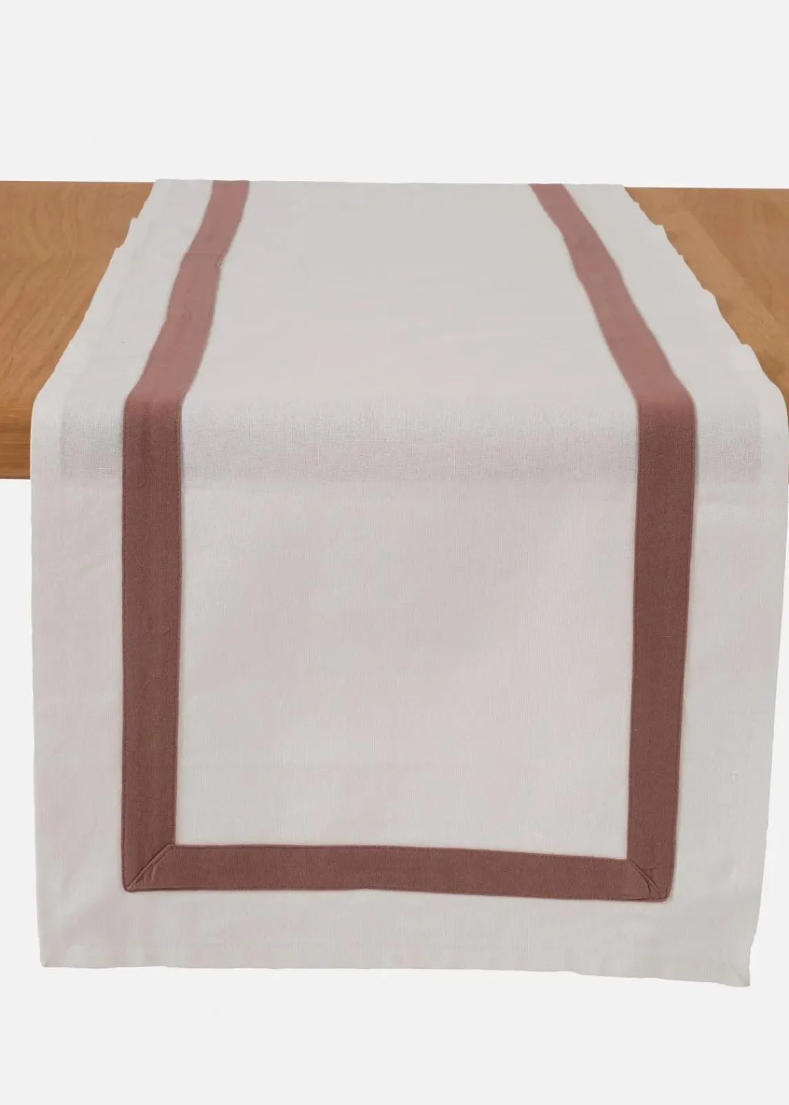 bonprix Geschirr & Servieren|Tischdecken|Bio Baumwoll Tischläufer mit farbiger Kante creme/braun