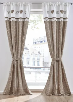 bonprix Vorhänge|Bio Baumwoll Vorhang mit Raffhalter (1er Pack) taupe