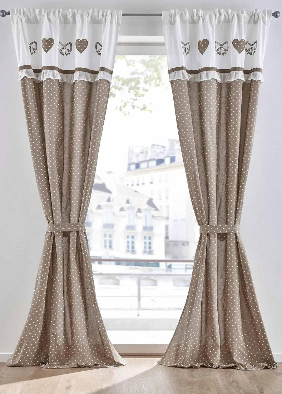 bonprix Vorhänge|Bio Baumwoll Vorhang mit Raffhalter (1er Pack) taupe