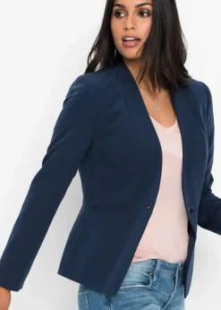 bonprix Blazer|Kurzgrößen|Blazer dunkelblau