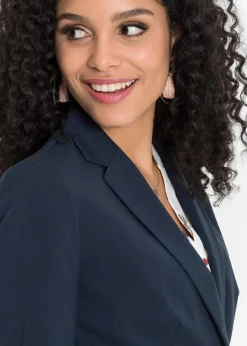 bonprix Blazer|Kurzgrößen|Blazer dunkelblau