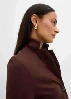 bonprix Sweat|Blazer|Blazer aus Punto di Roma dunkelbraun