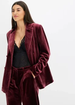 bonprix Blazer|Zweiteiler & Sets|Blazer aus softem Samt ahornrot