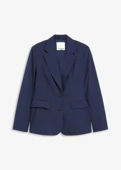 bonprix Bekleidung·Basics|Blazer|Blazer mit dekorativen Handstich Details dunkelblau