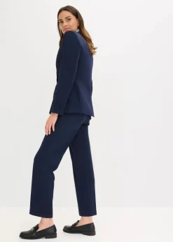 bonprix Bekleidung·Basics|Blazer|Blazer mit dekorativen Handstich Details dunkelblau