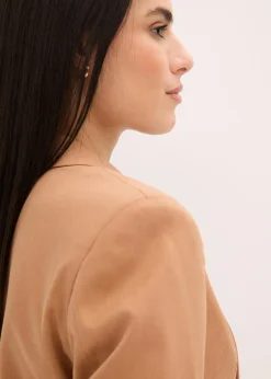 bonprix Bekleidung·Basics|Blazer|Blazer mit drapierten Ärmeln mokkabraun