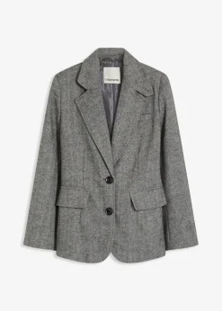 Blazer mit Fischgratmuster und Wollanteil|bonprix Online