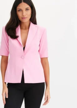 bonprix Blazer|Blazer mit Sandhourglass-Passform rosa