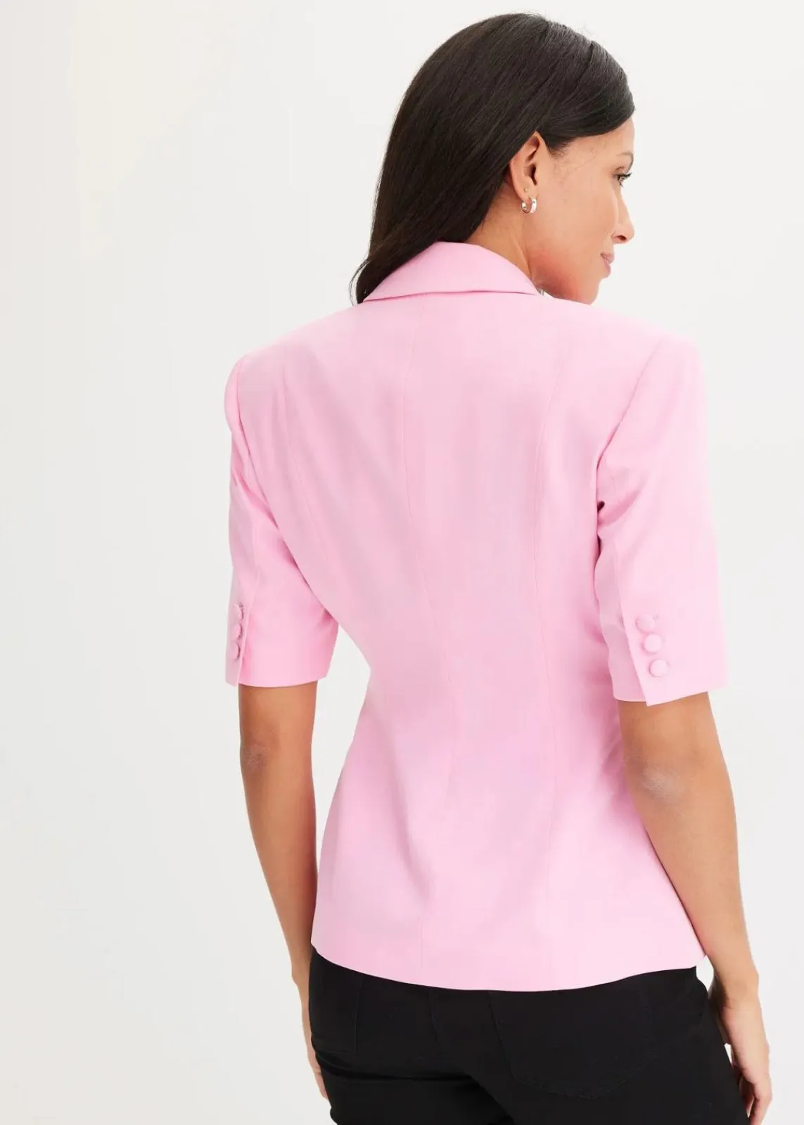 bonprix Blazer|Blazer mit Sandhourglass-Passform rosa