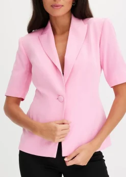 bonprix Blazer|Blazer mit Sandhourglass-Passform rosa