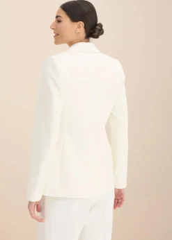 bonprix Blazer|Blazer mit Schmuckknöpfen wollweiß