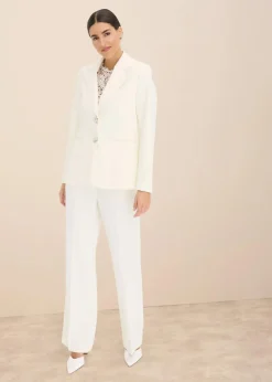bonprix Blazer|Blazer mit Schmuckknöpfen wollweiß