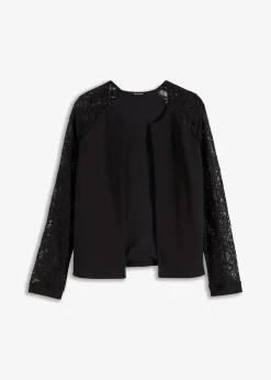 bonprix Bekleidung·Basics|Festliche Mode|Blazer mit Spitzenärmeln schwarz