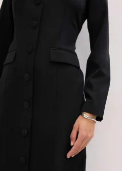 bonprix Bekleidung·Pullover & Strickjacken|Kleider|Blazerkleid mit Spitzenkante schwarz