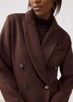 bonprix Bekleidung·Hosen|Premium|Blazermantel aus weichem Woll-Mix dunkelbraun