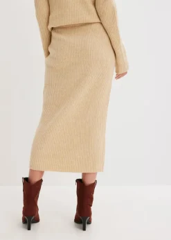 bonprix Bekleidung·Sportbekleidung|Nachhaltigere Materialien|Bleistiftrock latte macchiato meliert