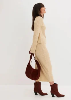 bonprix Bekleidung·Sportbekleidung|Nachhaltigere Materialien|Bleistiftrock latte macchiato meliert