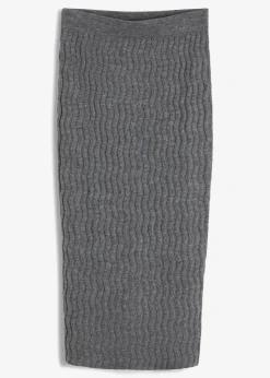 bonprix Röcke|Bekleidung·Sportbekleidung|Bleistiftrock grau meliert