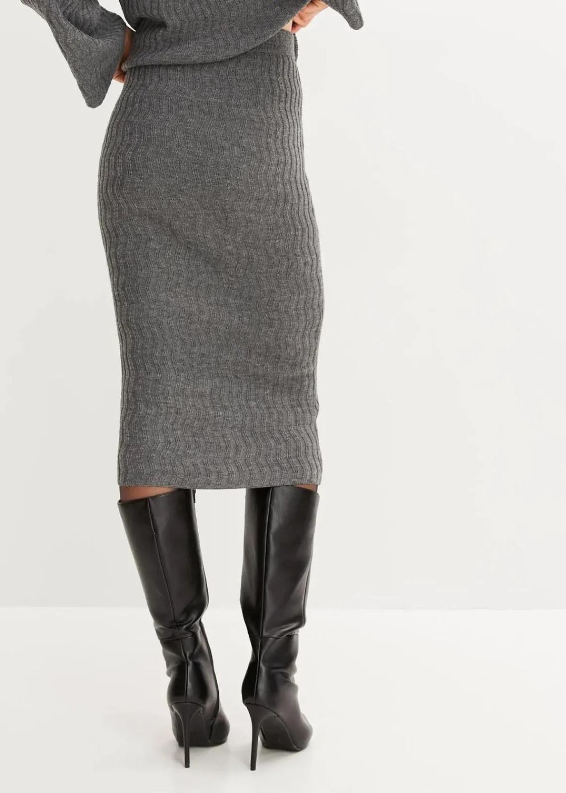 bonprix Röcke|Bekleidung·Sportbekleidung|Bleistiftrock grau meliert