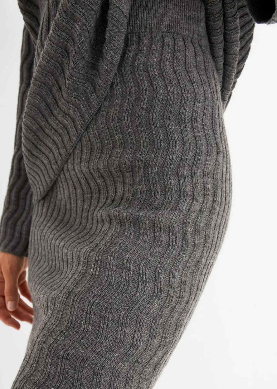 bonprix Röcke|Bekleidung·Sportbekleidung|Bleistiftrock grau meliert