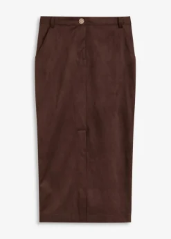 Bleistiftrock aus Velourslederimitat|bonprix Clearance
