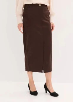 Bleistiftrock aus Velourslederimitat|bonprix Clearance