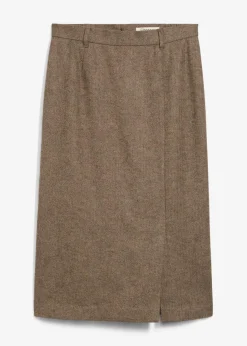 bonprix Bekleidung·Sportbekleidung|Premium|Bleistiftrock mit weichem Wollanteil dunkelbraun meliert