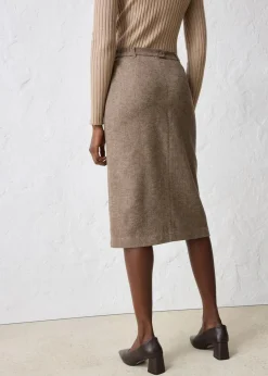 bonprix Bekleidung·Sportbekleidung|Premium|Bleistiftrock mit weichem Wollanteil dunkelbraun meliert