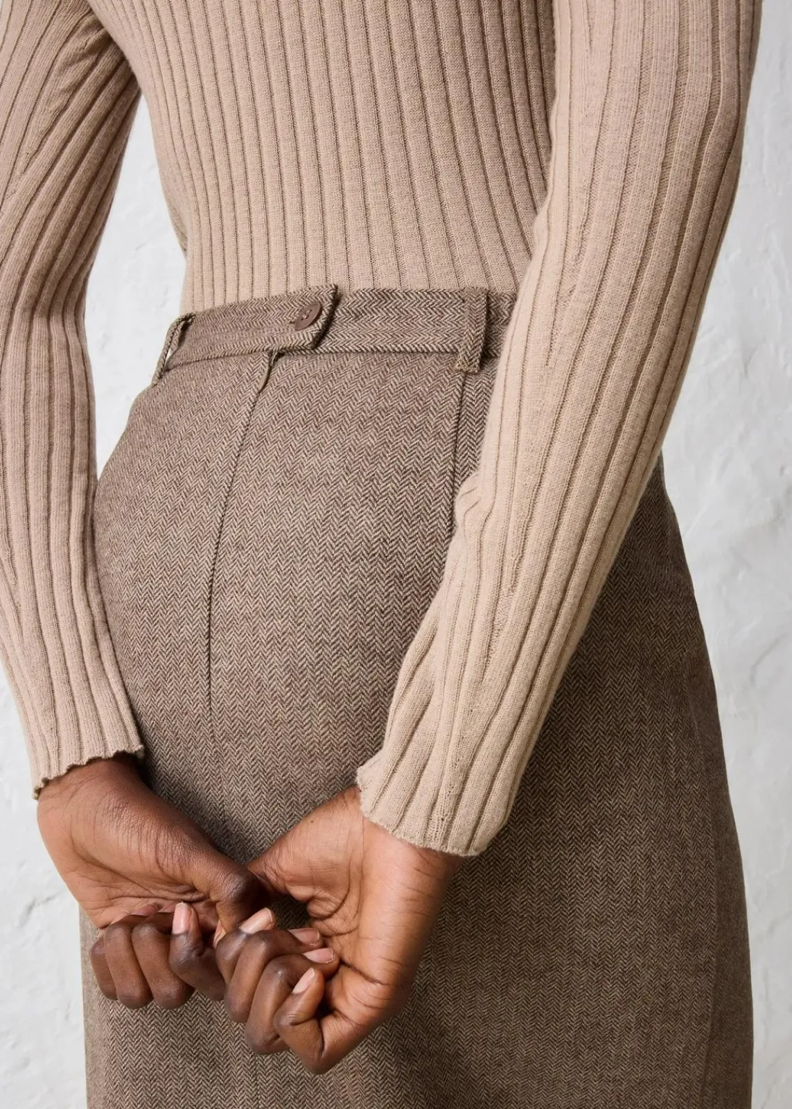 bonprix Bekleidung·Sportbekleidung|Premium|Bleistiftrock mit weichem Wollanteil dunkelbraun meliert