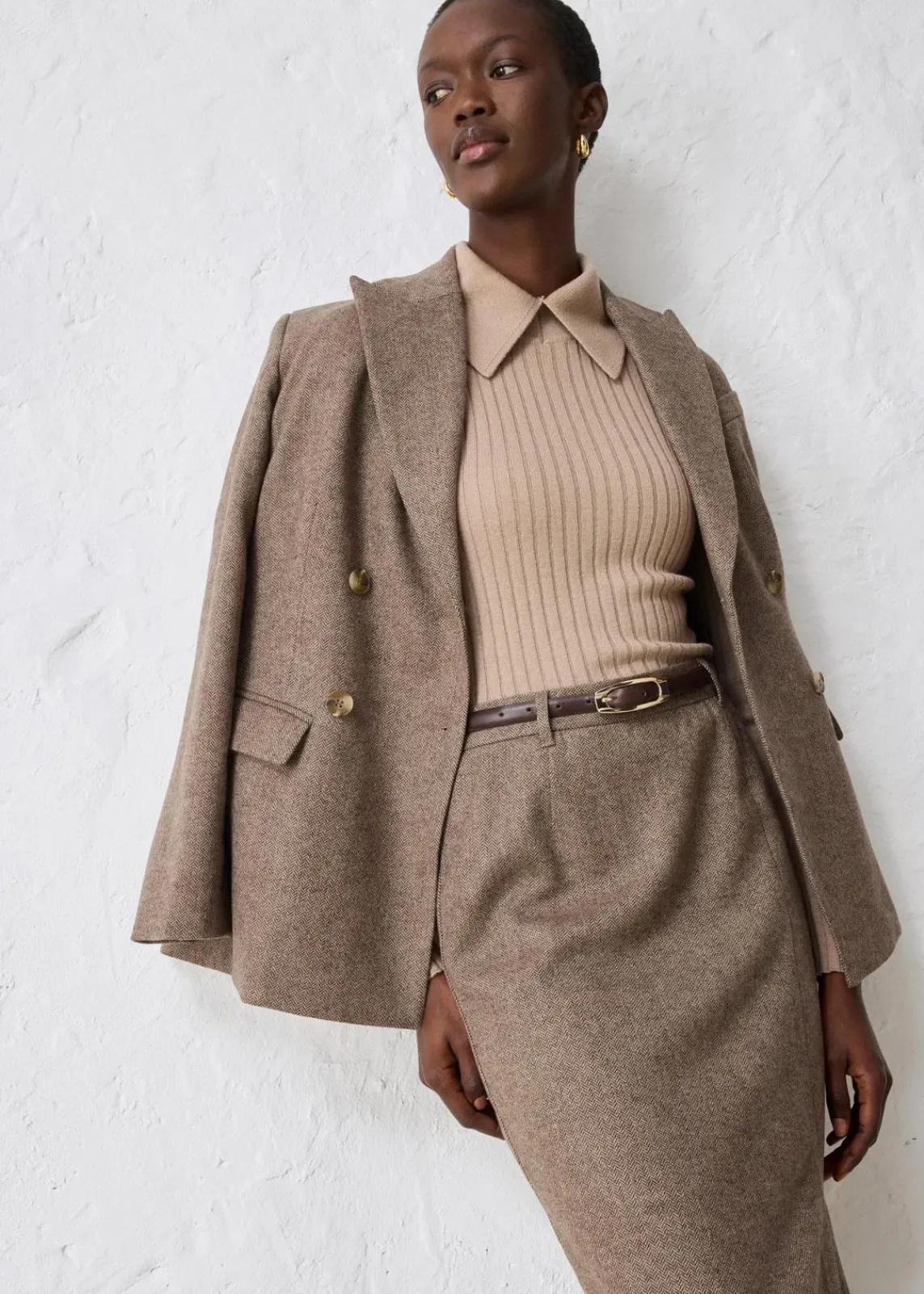 bonprix Bekleidung·Sportbekleidung|Premium|Bleistiftrock mit weichem Wollanteil dunkelbraun meliert